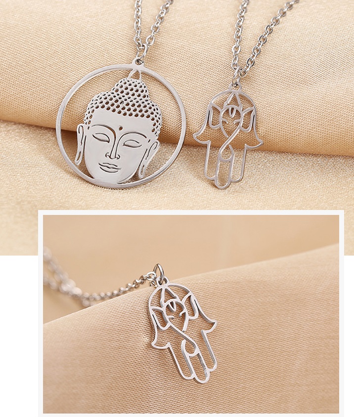 Custom Spiritual God Gautam Buddha Hand Of Hamsa Pendant